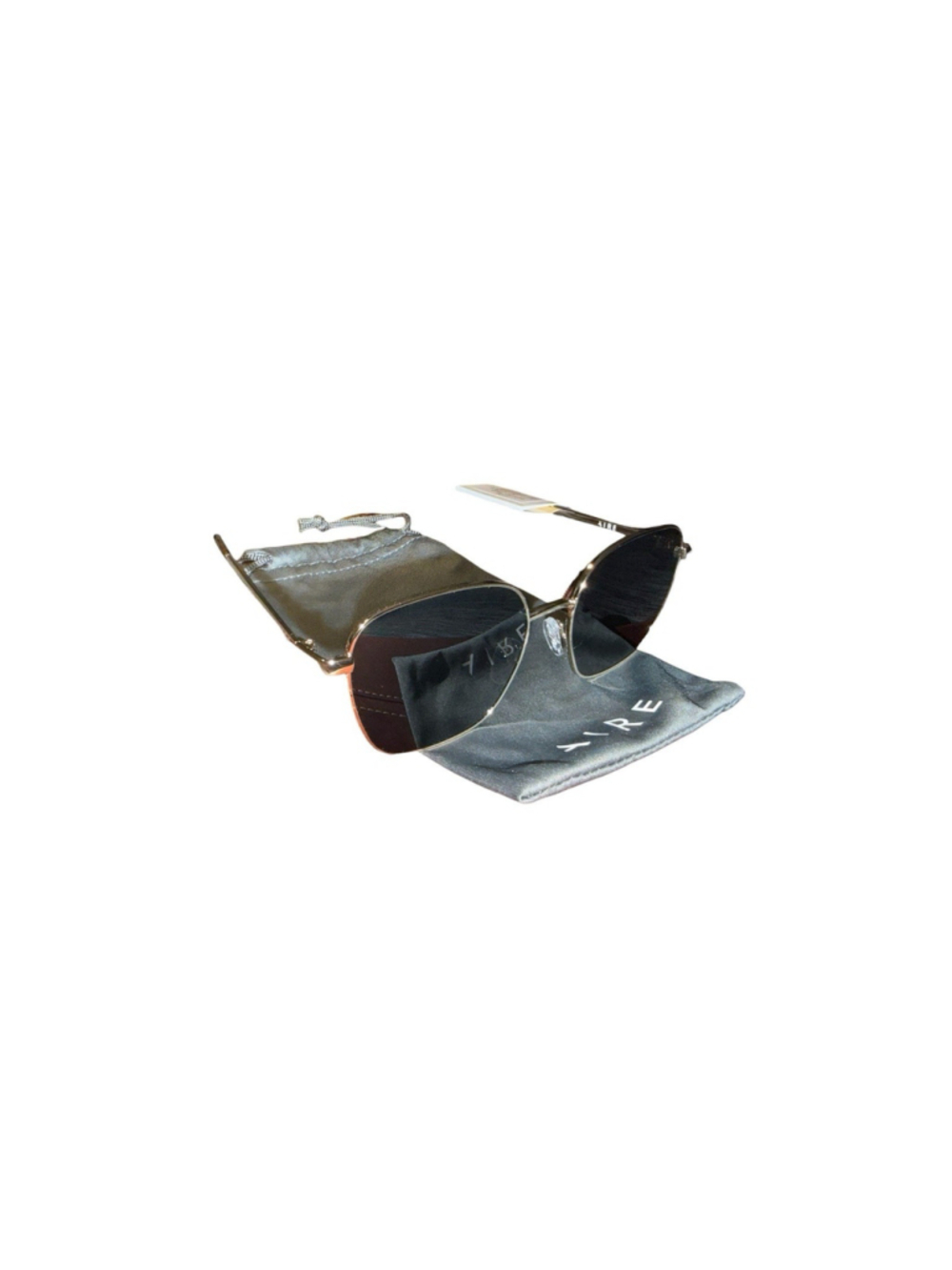 NWT Aire Spiral Gold Aviator Sunglasses Green Lenses UV Protection AIR2442269
